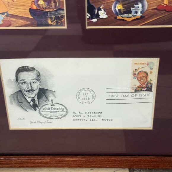 Walt Disneys Pinocchio Framed Memorabilia With First Day Of Issue Envelope & Art - Picture 4 of 6